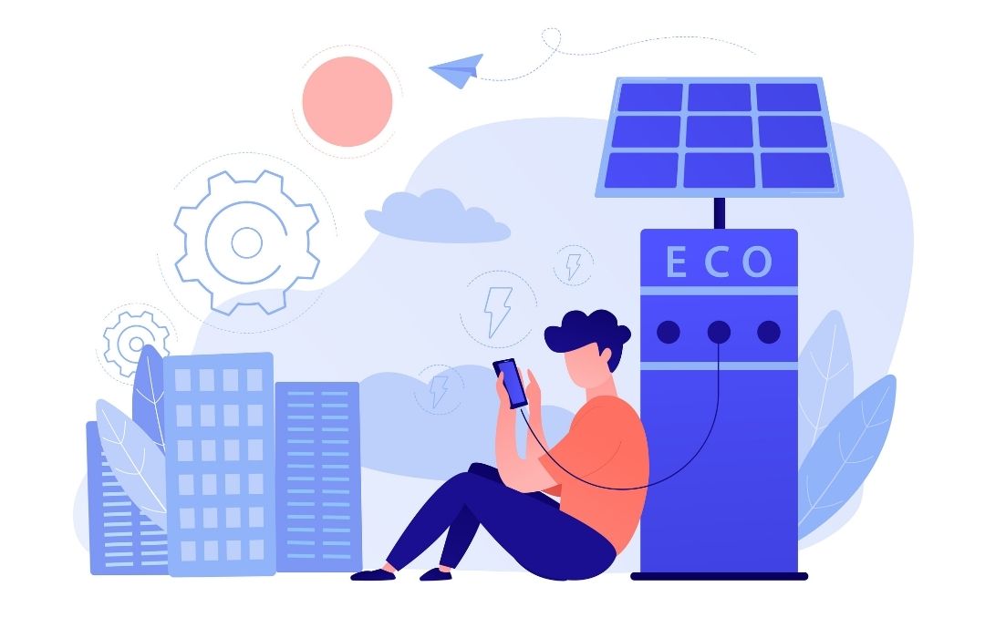 carregar um telefone com um carregador solar
